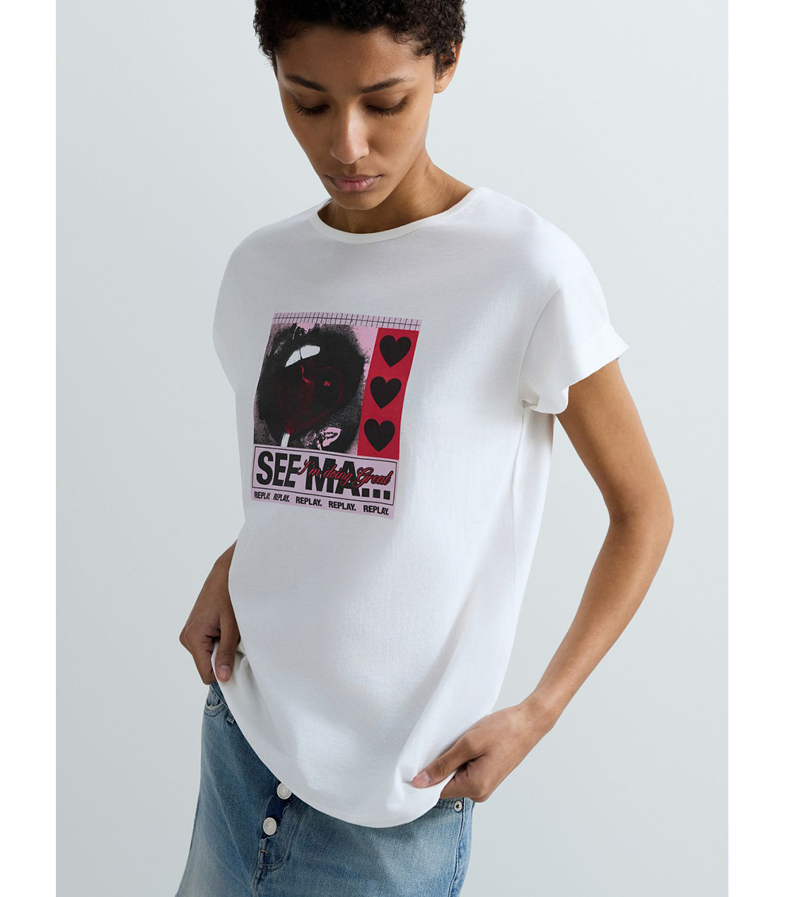 コットンジャージーPOP ART Tシャツ 詳細画像 オフホワイト 7